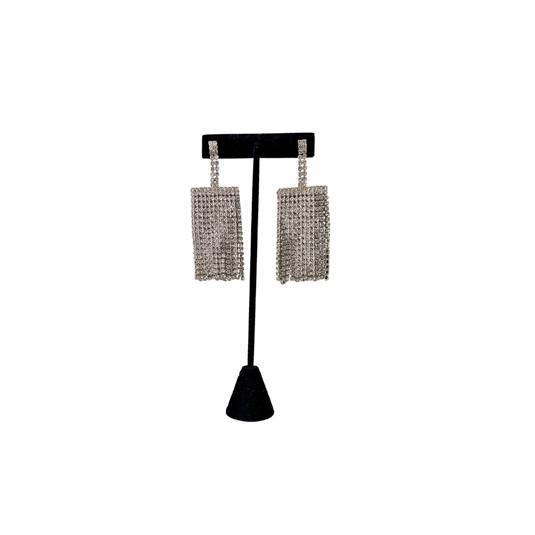 Crystal Chandelier Earrings with Double Layer