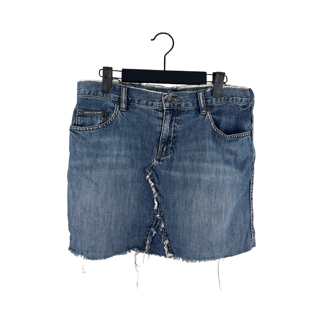 DKNY Raw Edge Denim Miniskirt