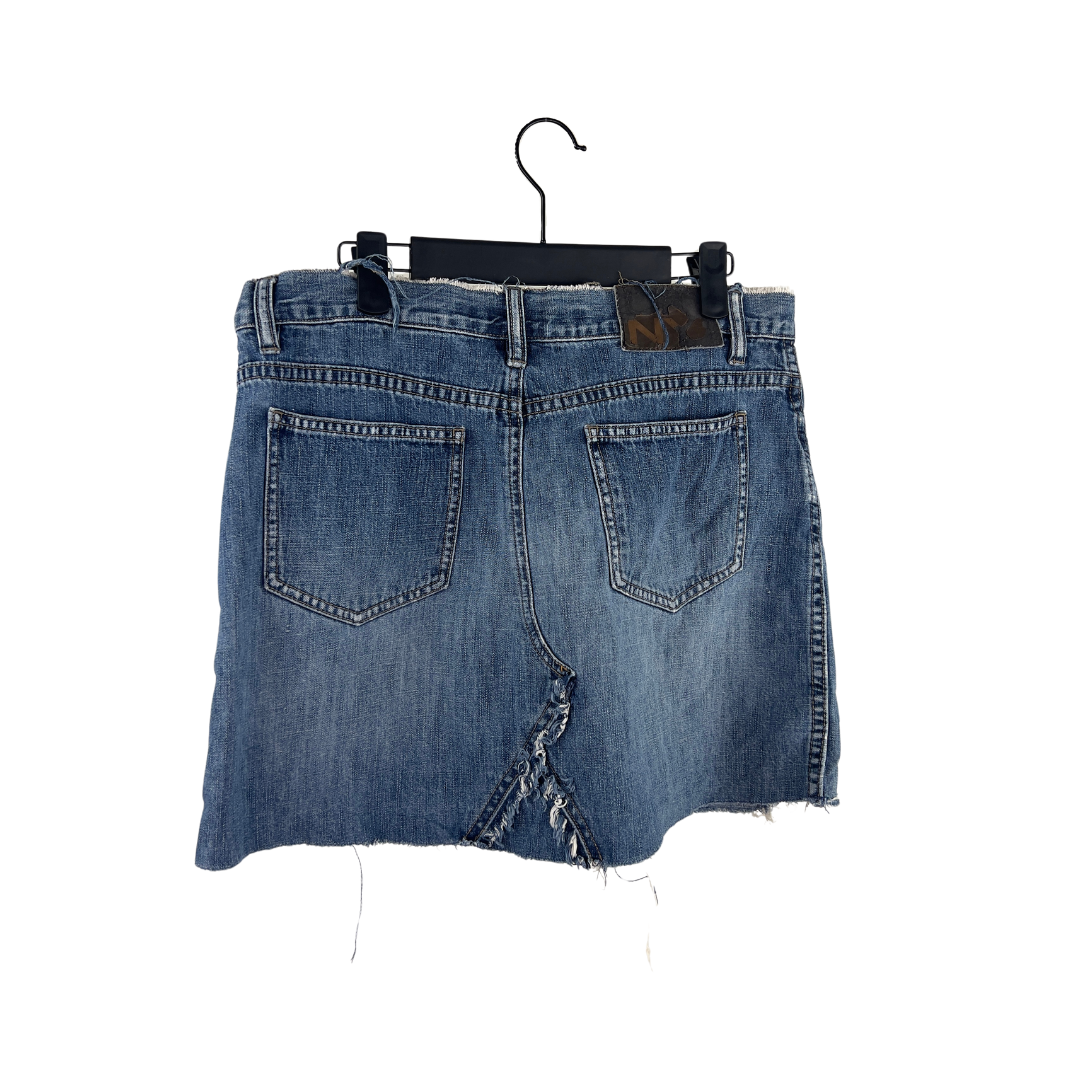 DKNY Raw Edge Denim Miniskirt