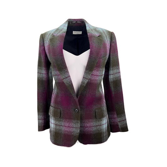 DriesVanNoten_Purple_Plaid_WoolBlazer_1
