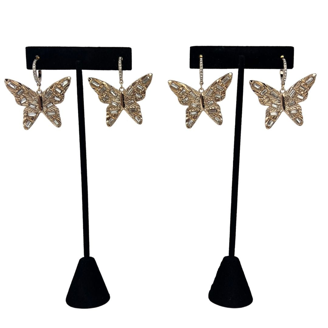 Gold Butterly Drop Earrings
