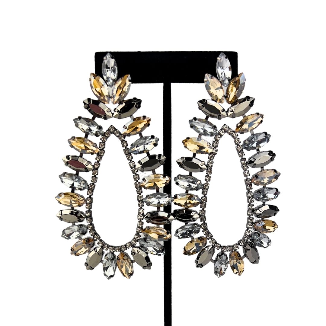 Champagne Stones in Teardrop Shape Earring