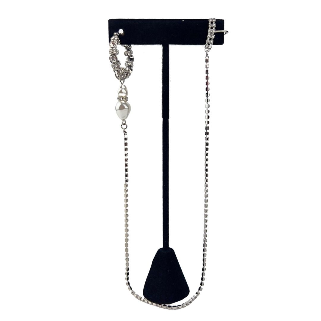Crystal Hoop with Ear Hugger Earring