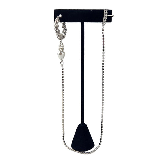 Crystal Hoop with Ear Hugger Earring
