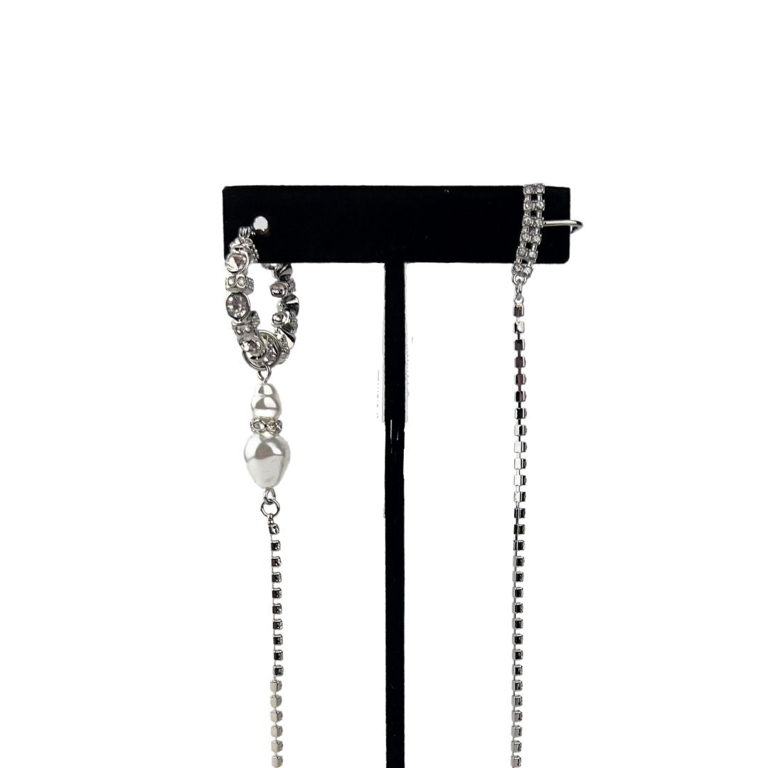 Crystal Hoop with Ear Hugger Earring