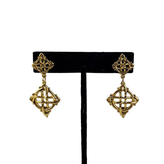 Gaelic Gold Drop Earrings