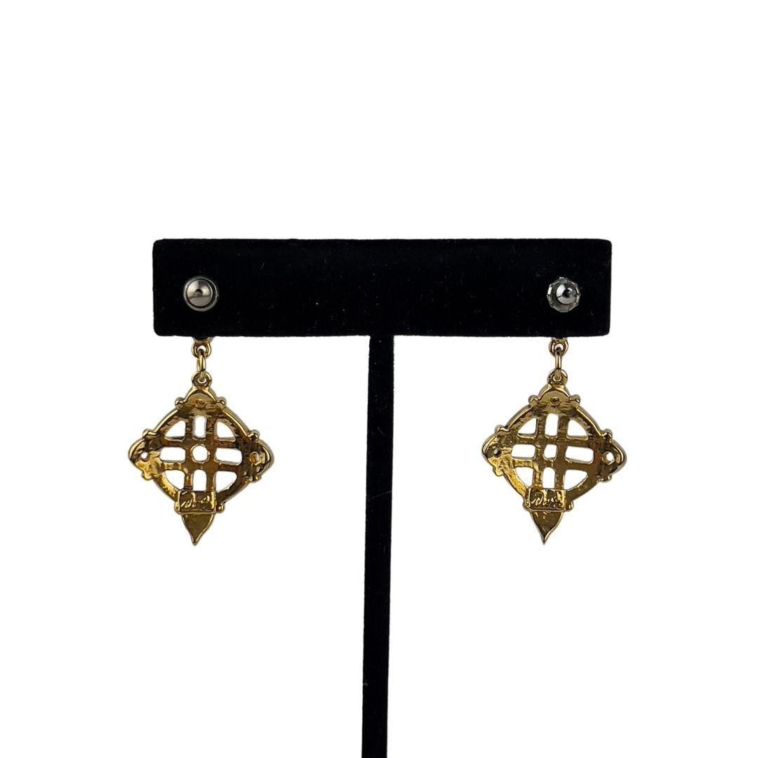 Gaelic Gold Drop Earrings