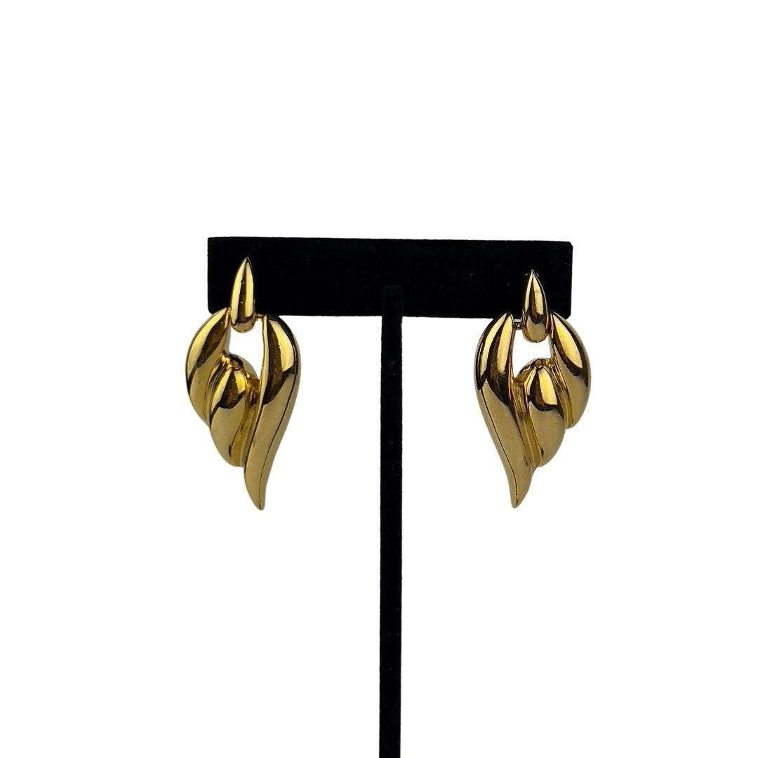 Vintage Gold Swirl Drop Earrings