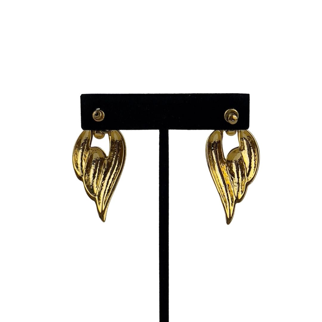 Vintage Gold Swirl Drop Earrings