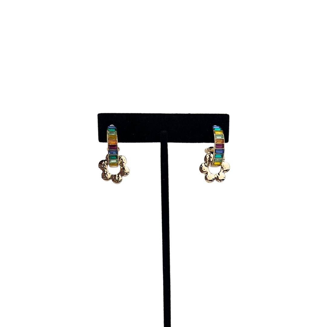 Rainbow Hoop with Gold Flower