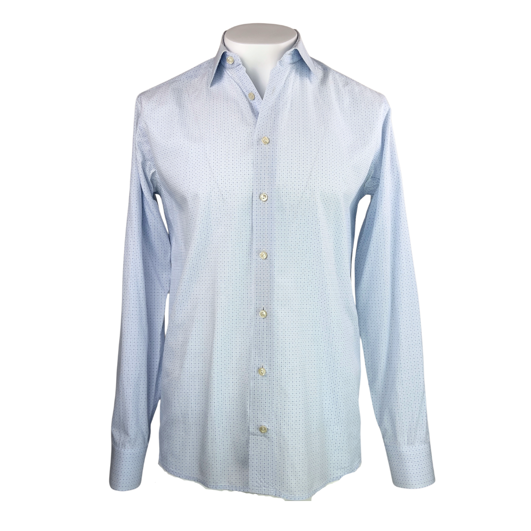 Eton Light Blue Tile Print Dress Shirt 16