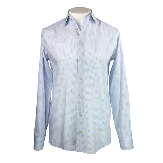 Eton Light Blue Tile Print Dress Shirt 16