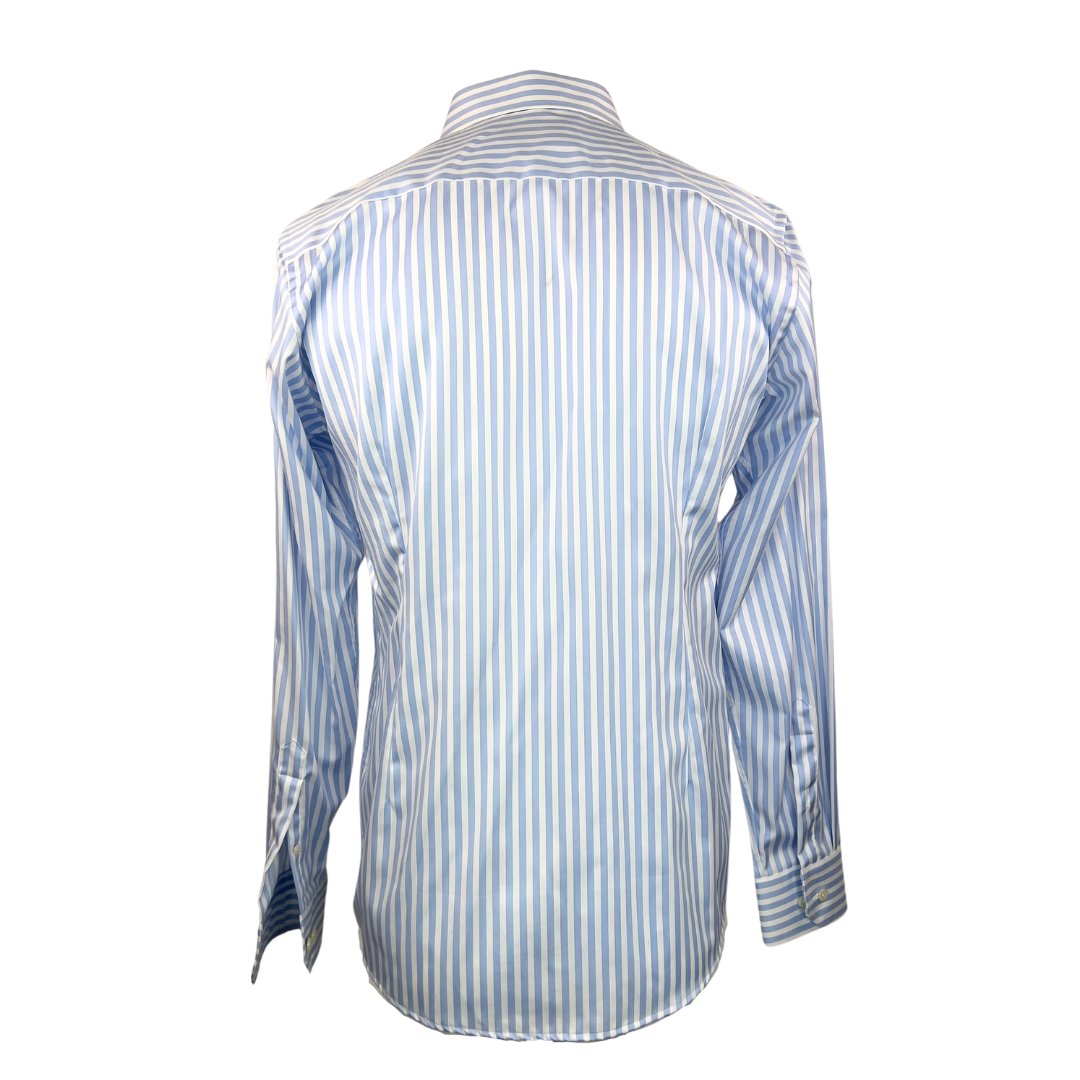 Eton Light Blue and White Stripe Dress Shirt Slim Fit 16