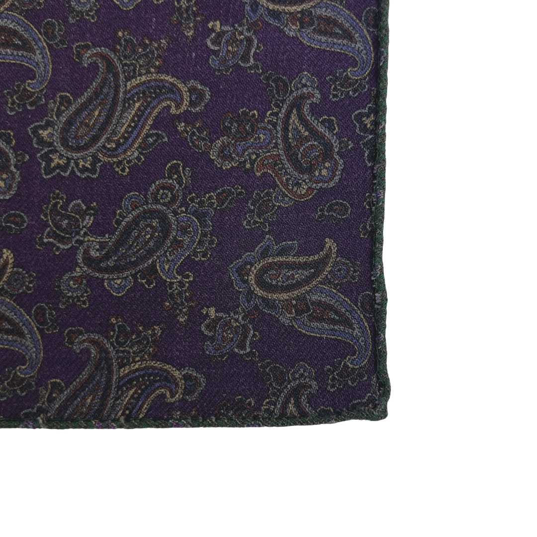 Eton Purple Paisley Pocket Square