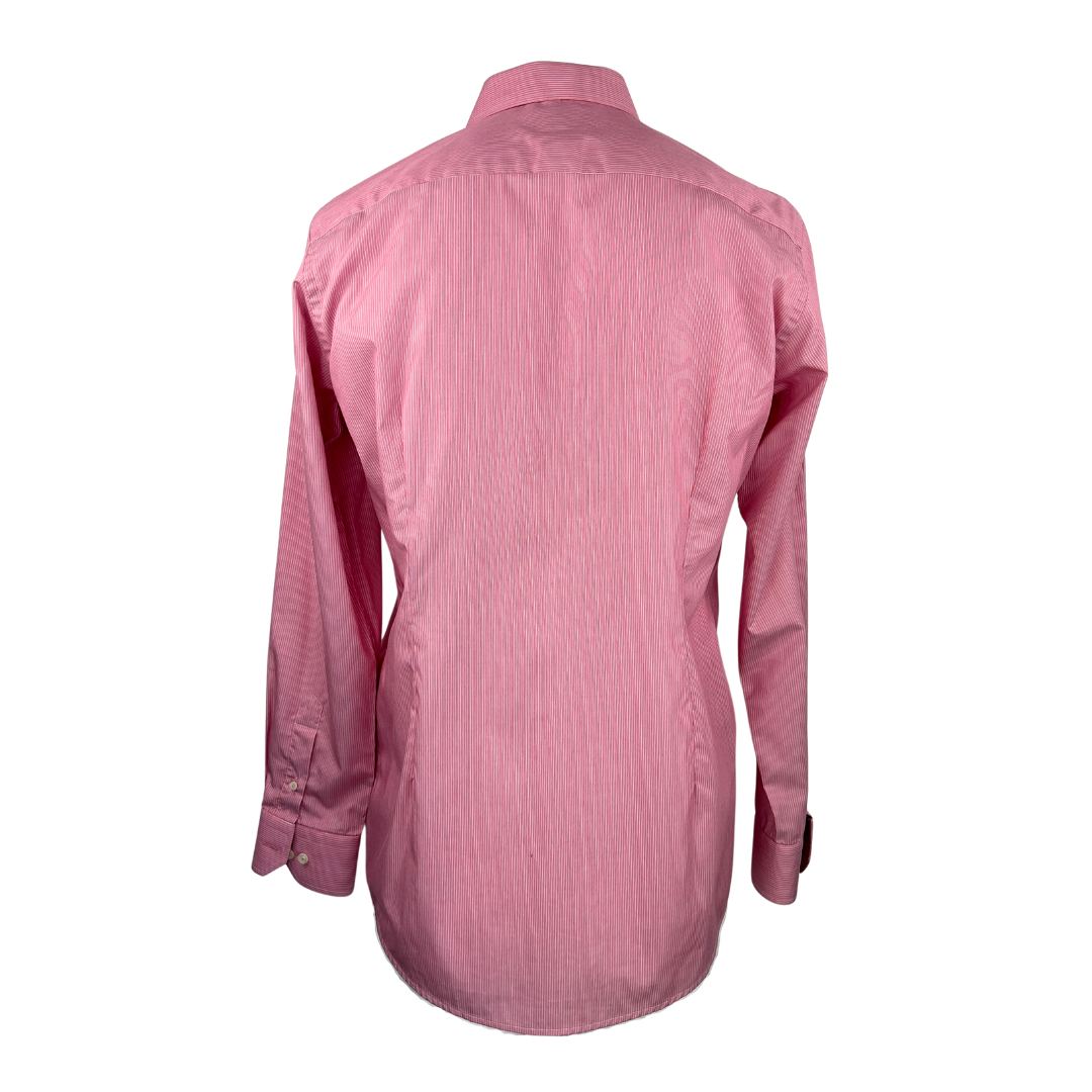 Eton Red Dress Shirt with White Pinstripes