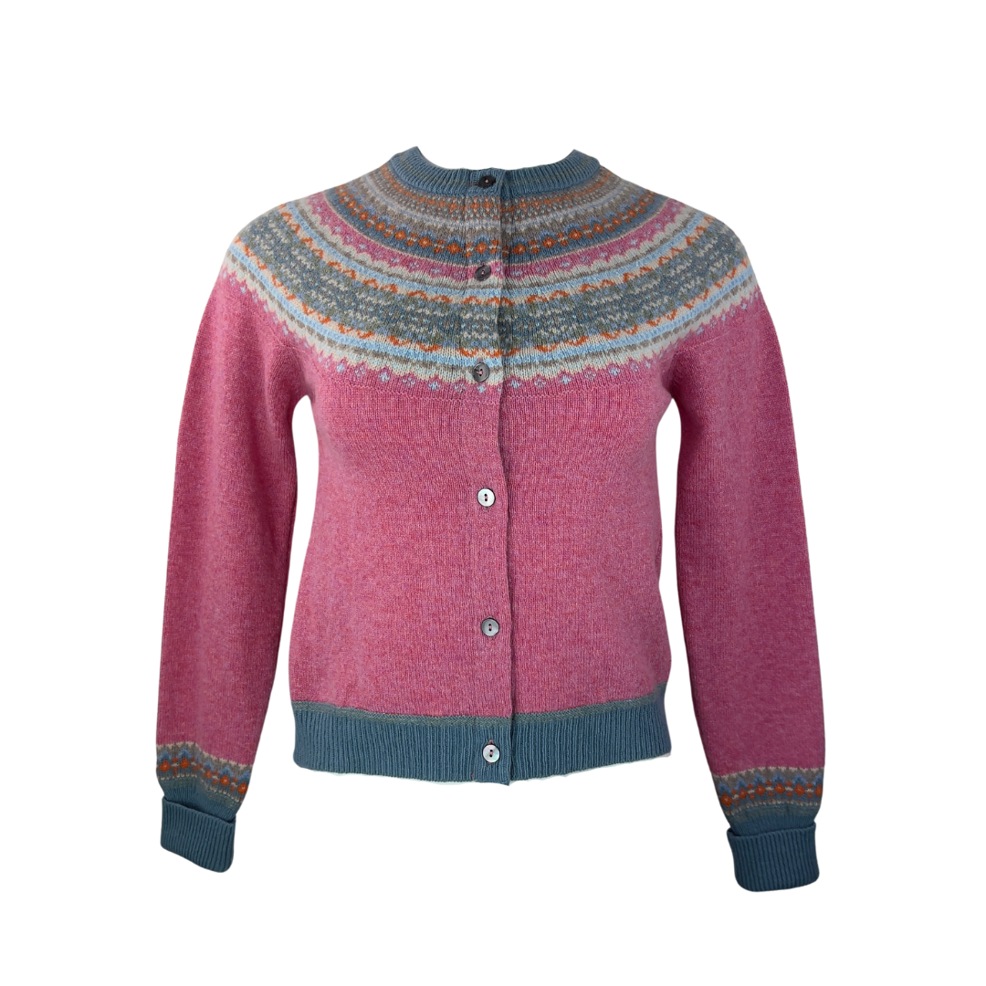 Eribe Pink Seamless Yoke Cardigan
