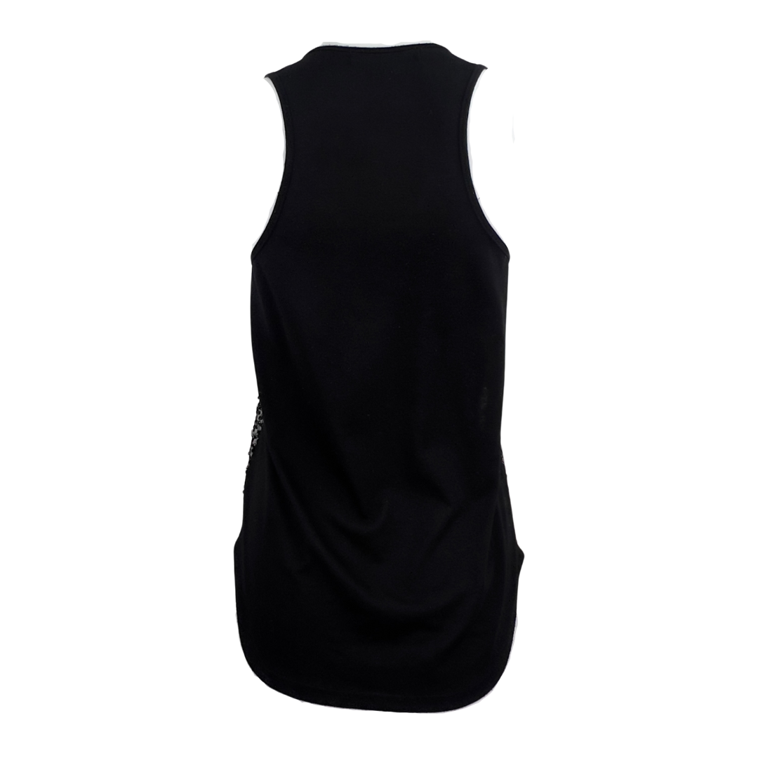 F21 Black Sheer Racer Back Tank with Sequins