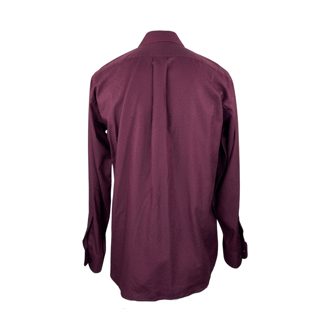 Francesco Ridalfi Burgundy Textured Dress Shirt Lg