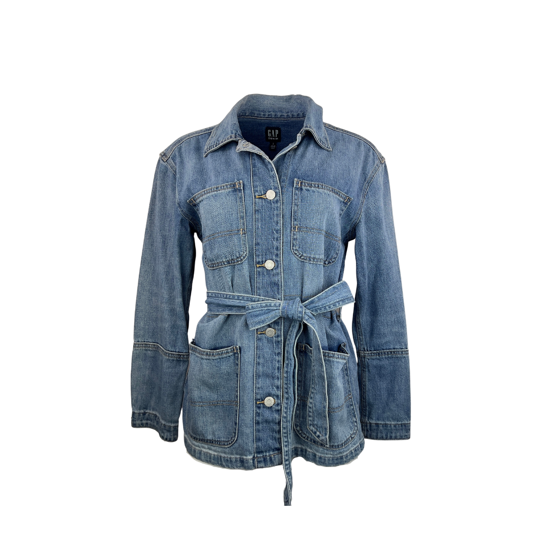 Gap Denim Jacket to Hip with Belt