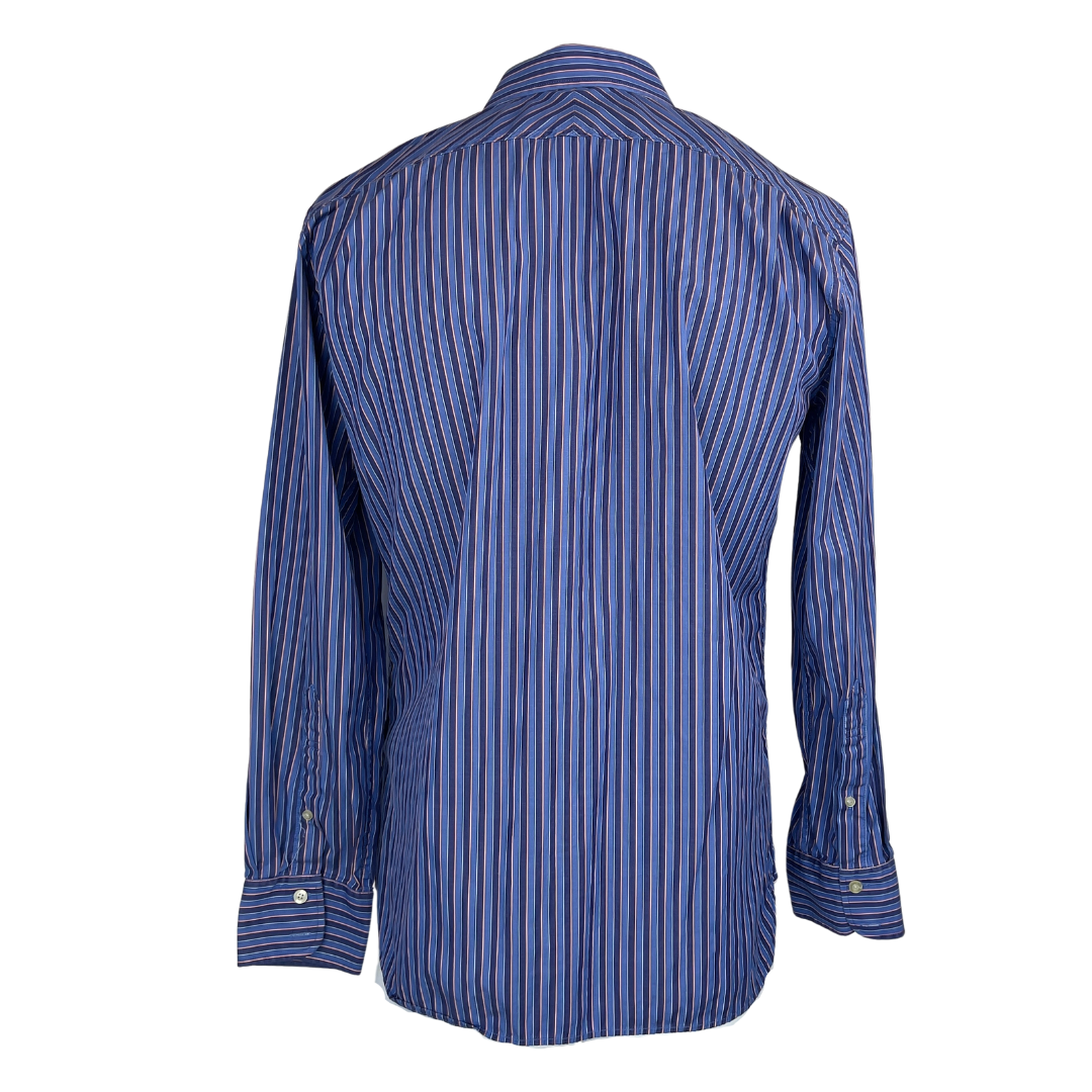Gap Blue, Navy and Orange Striped Dress Shirt