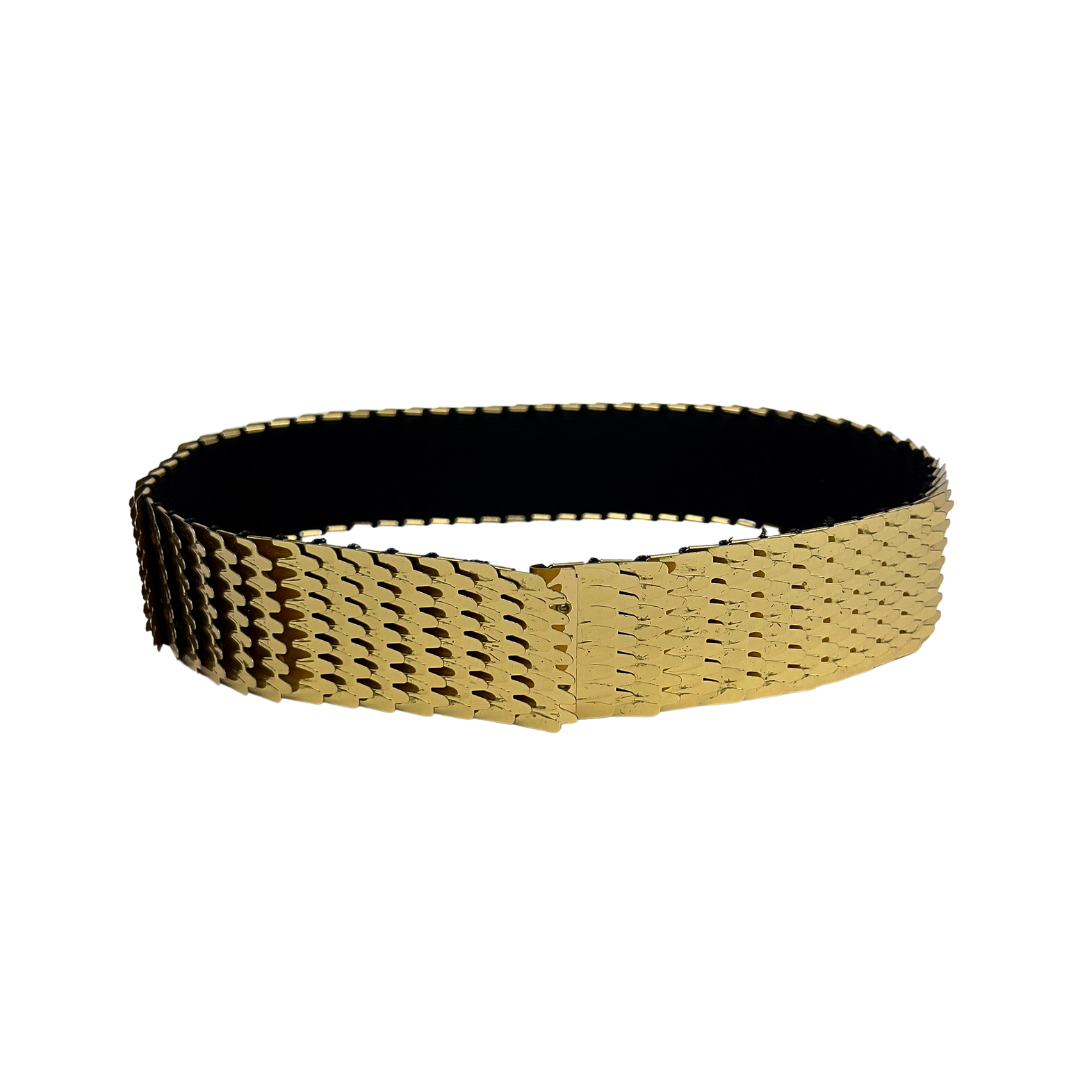 Gold Elasticated "Scale" Belt