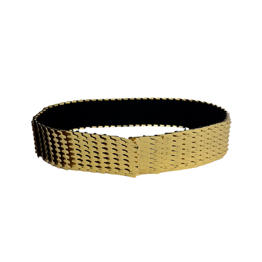 Gold Elasticated "Scale" Belt