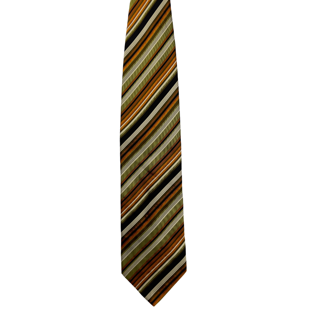 Italian Made Green and Black Stripe Tie