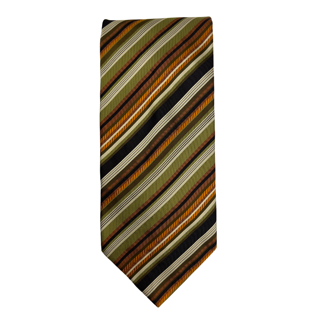 Italian Made Green and Black Stripe Tie