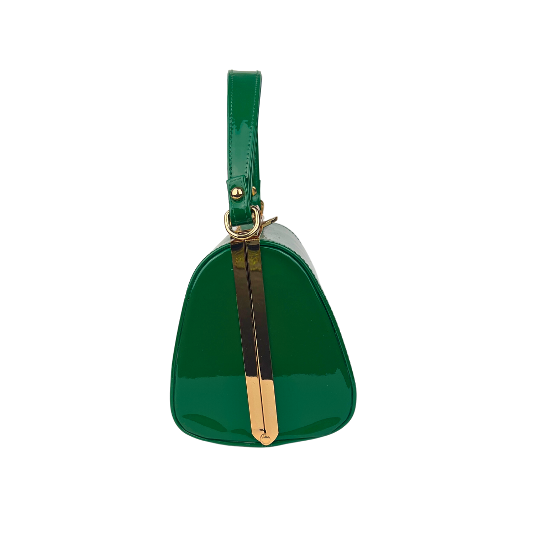 Green and Gold Vinyl Handbag
