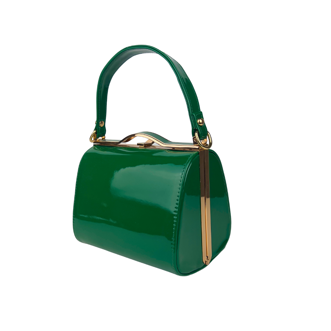Green and Gold Vinyl Handbag