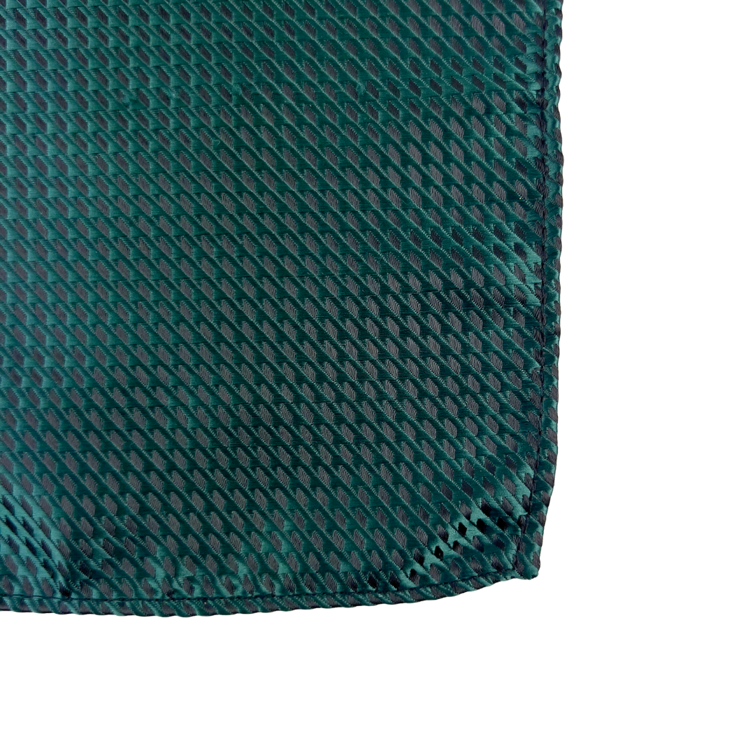 Green Textured Satin Pocket Square