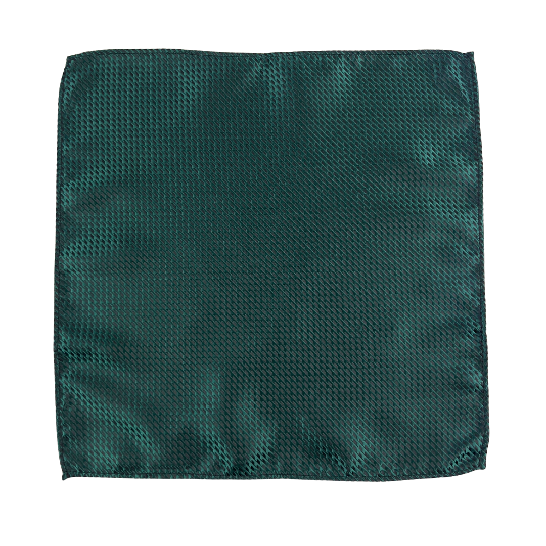 Green Textured Satin Pocket Square