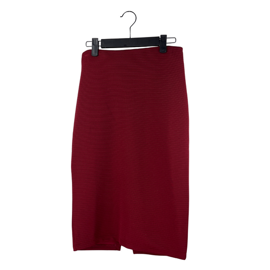 H&M Burgundy Ribbed Pencil Skirt