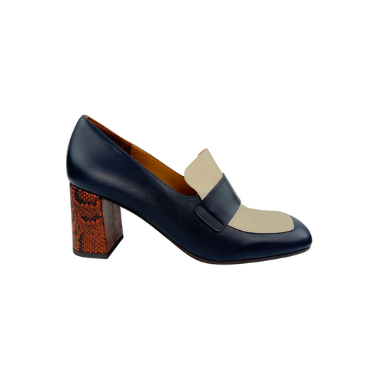 Chie Mihara Color Block Heeled Loafer