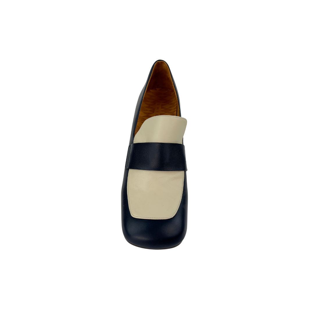 Chie Mihara Color Block Heeled Loafer