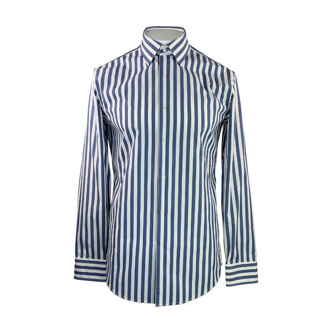 Hugo Boss Teal and White Stripe Dress Shirt 16