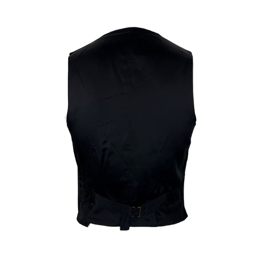 J Crew Black Vest with Pinstripes 6 Button Vest