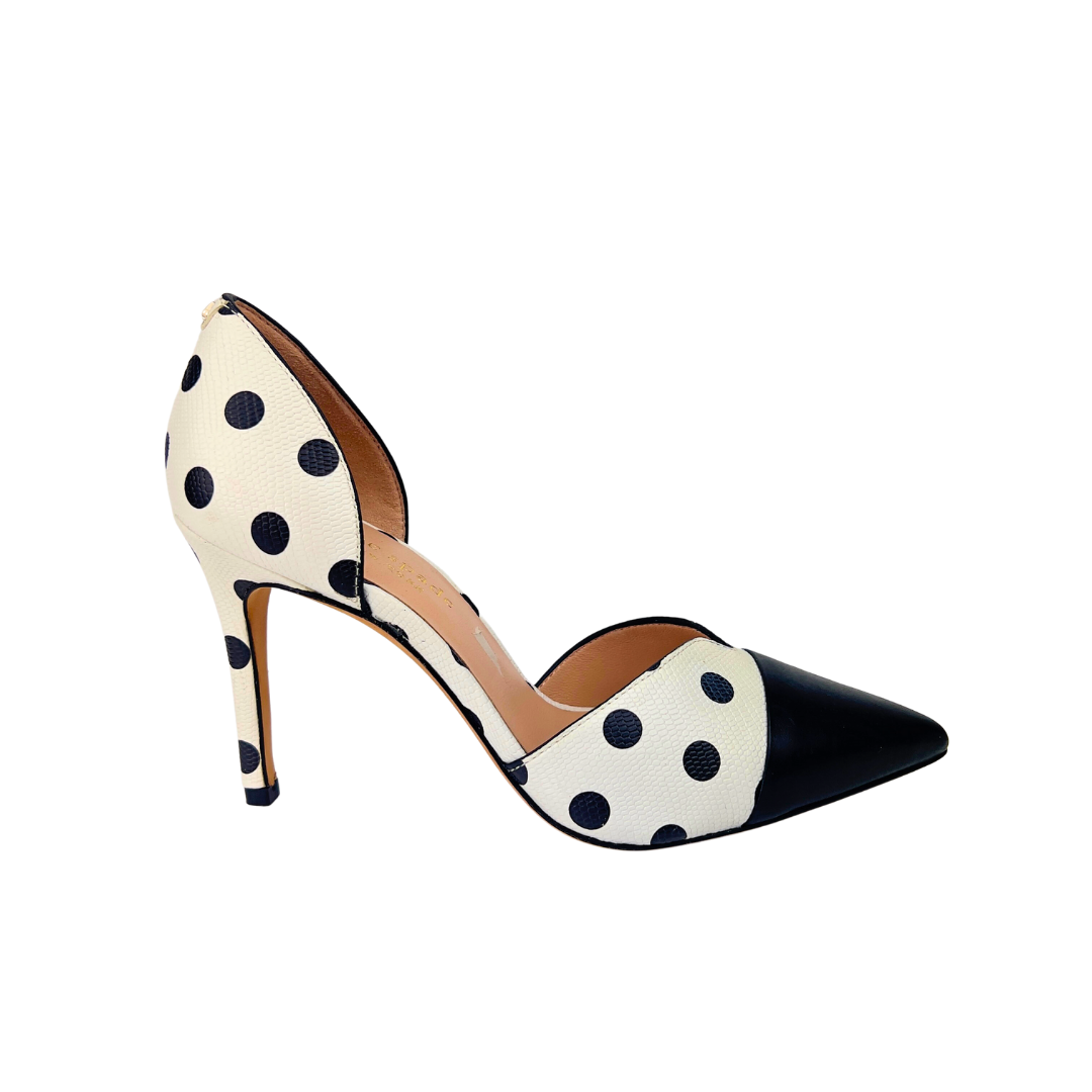 Kate Spade White and Black Polka Dot Pump