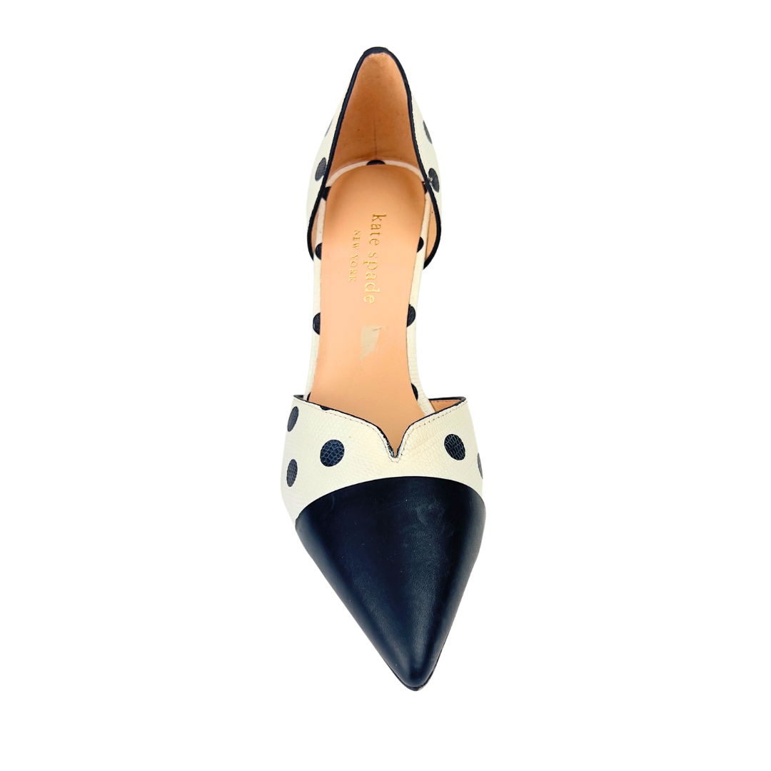 Kate Spade White and Black Polka Dot Pump