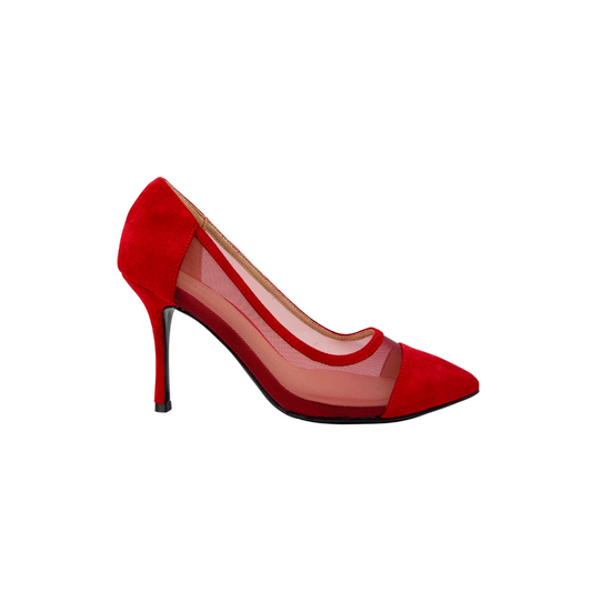 Le Chateau Red Mesh Pumps