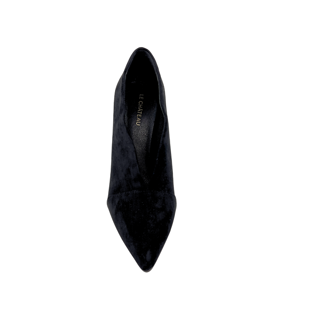 Le Chateau Black Suede Stilletto with Slit at Front
