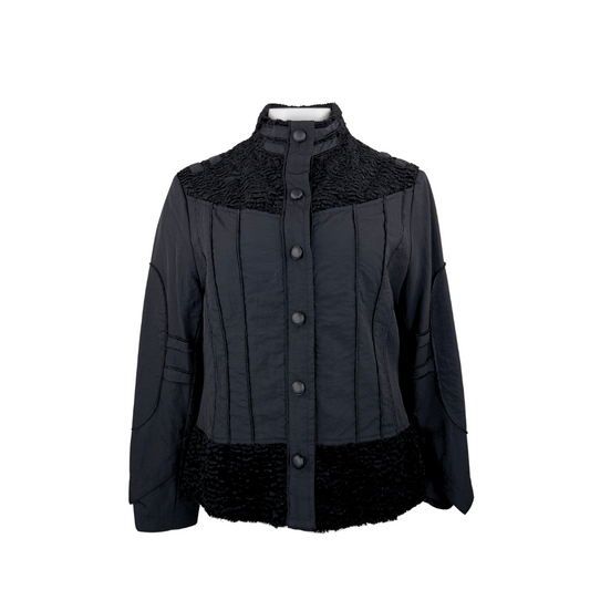 Lightweight Black Jacket with Velvet Detail
