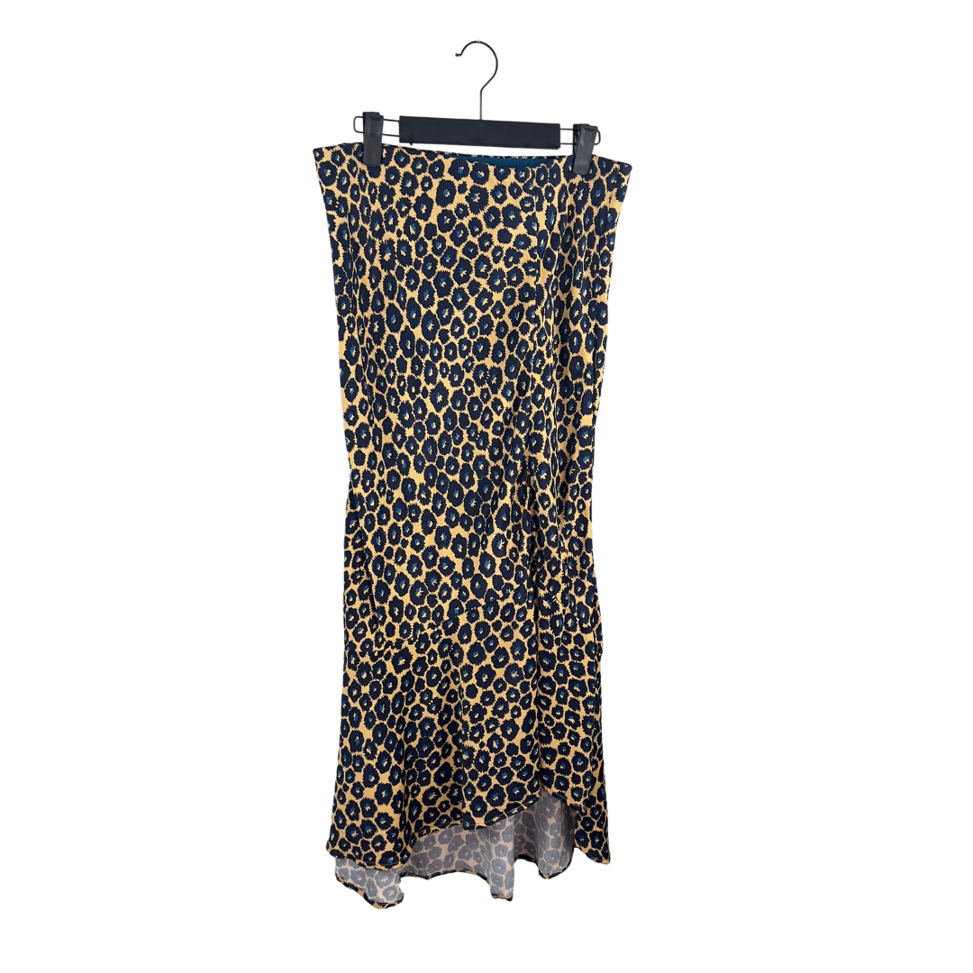 Maeve Satin Leopard Print Skirt
