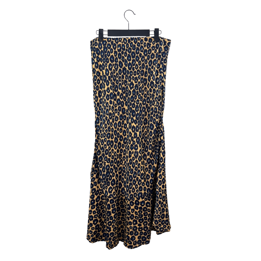 Maeve Satin Leopard Print Skirt