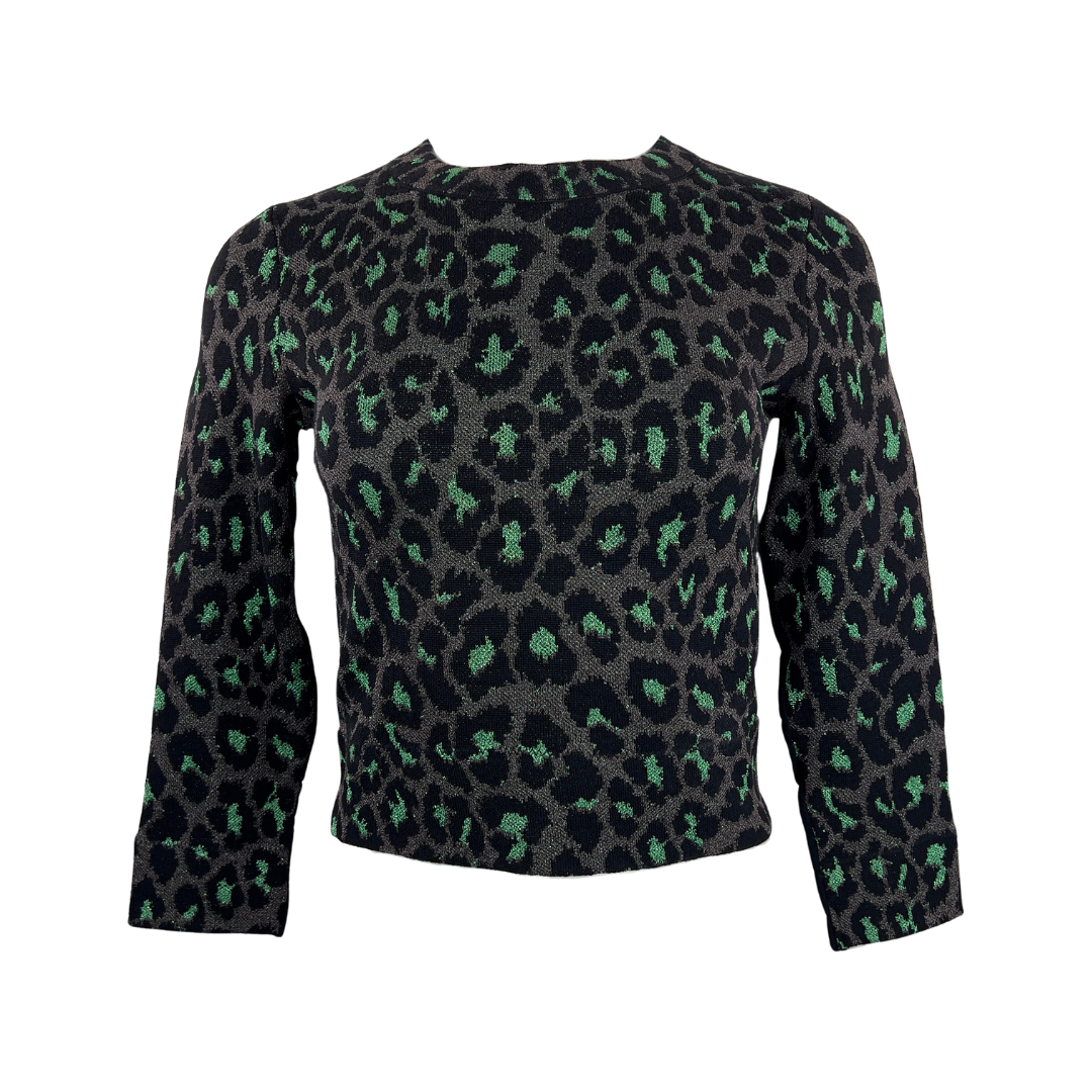 Marc Jacobs Green Leopard Print Sweater