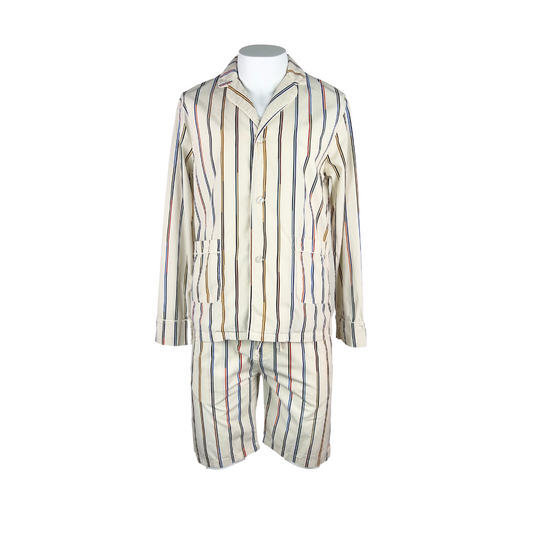Paul Smith Short Set Pajamas Beige with Colorful Stripe