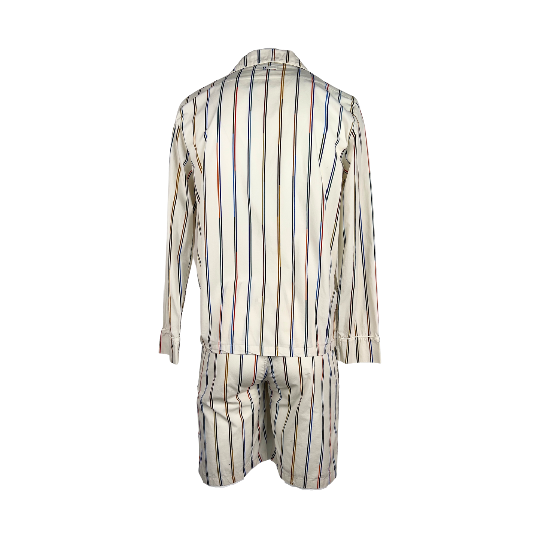 Paul Smith Short Set Pajamas Beige with Colorful Stripe