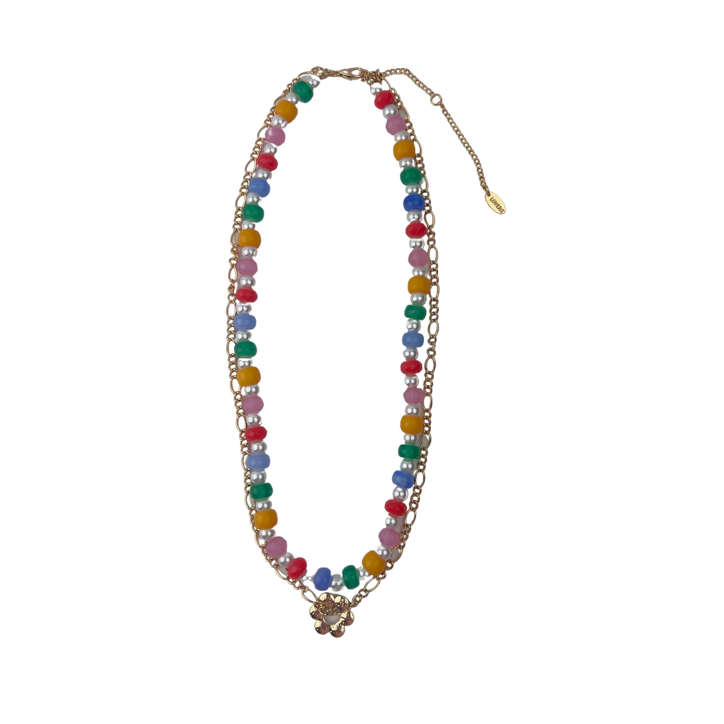 Multi Color Beaded Layered Necklace