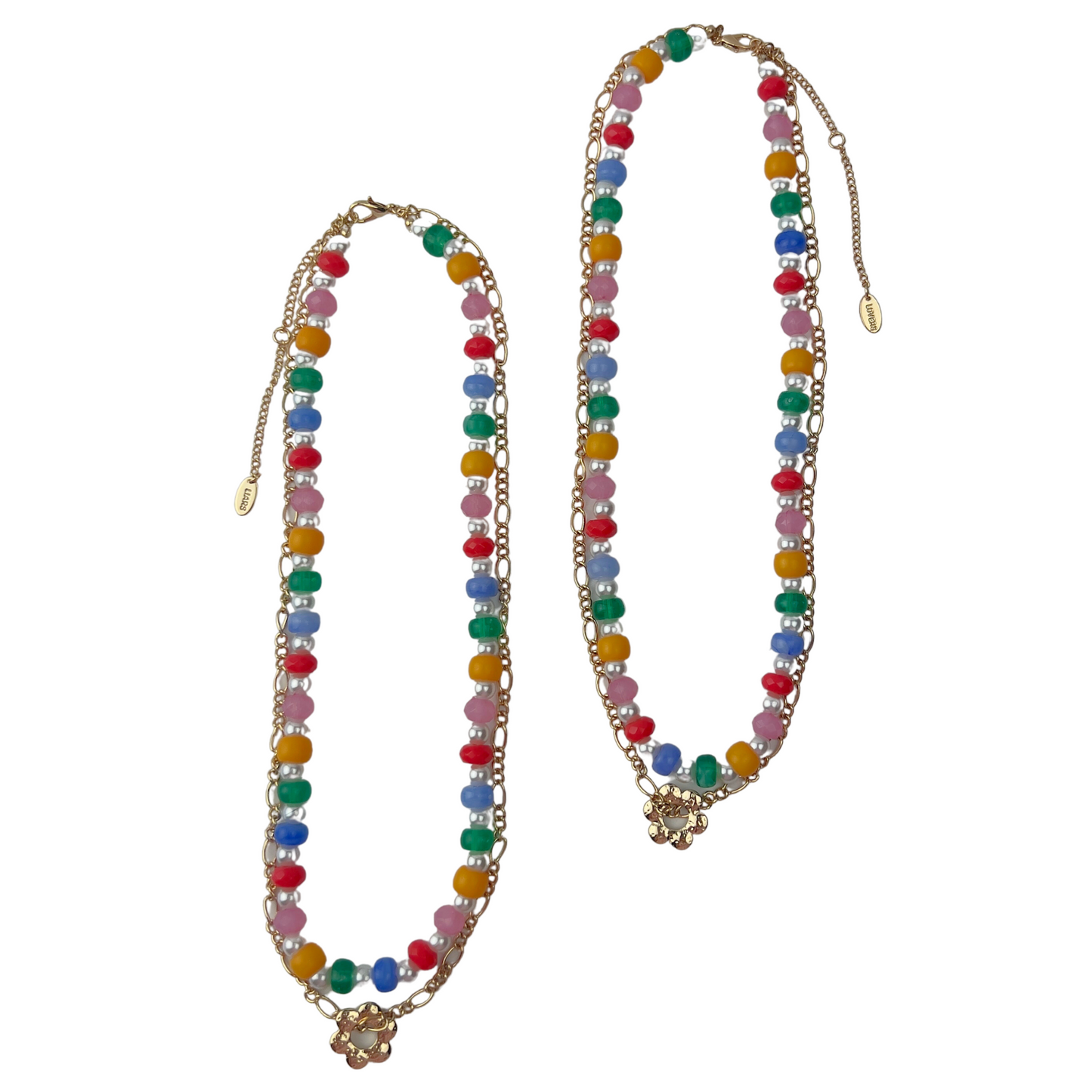 Multi Color Beaded Layered Necklace