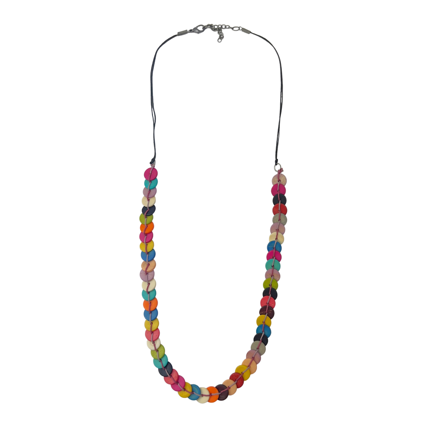 Multi Colored Buttons Necklace